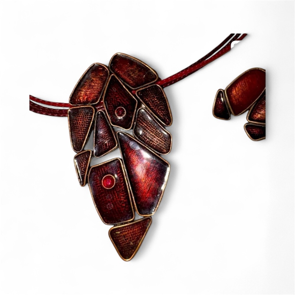Rustic Mosaic Statement Necklace and Earring Set